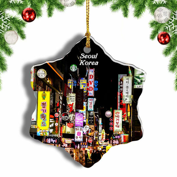 Korea Jongno Seoul Christmas Ornament 3 Inches Snow