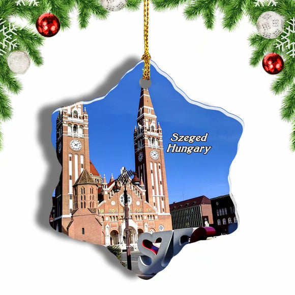 Hungary Dom Square Szeged Christmas Ornament 3 Inches Snow