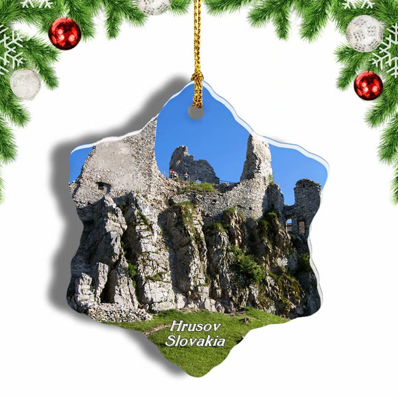 Slovakia Castle Hrusov Christmas Ornament 3 Inches Snow