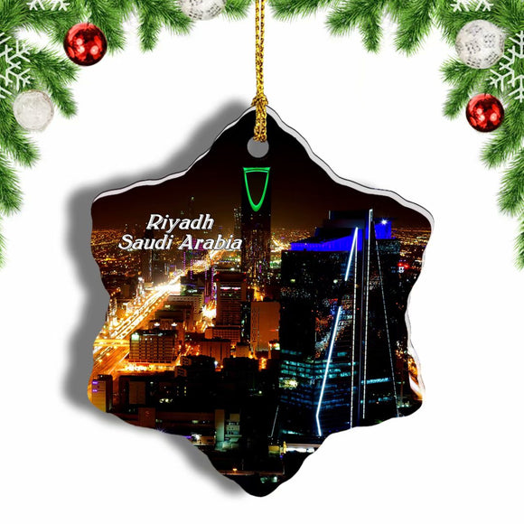 Kingdom Centre Tower Riyadh Saudi Arabia Christmas Ornament 3 Inches Snow