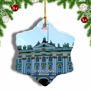 Russia The State Hermitage Museum St. Petersburg Christmas Ornament 3 Inches Snow