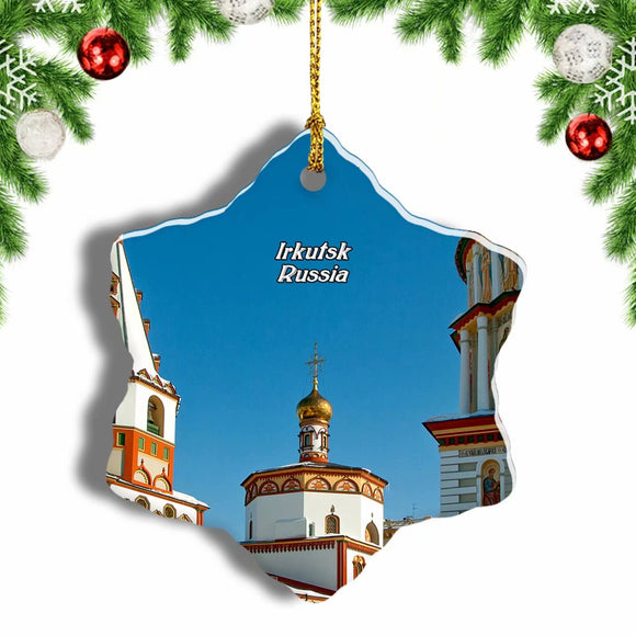 Russia Cathedral of The Epiphany Irkutsk Christmas Ornament 3 Inches Snow