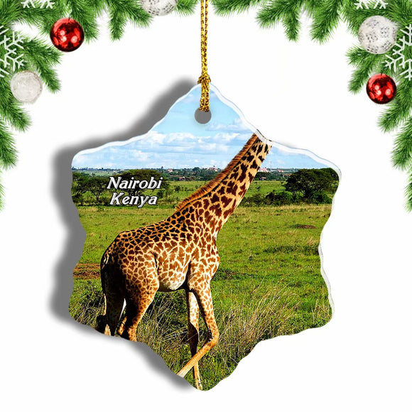 Nairobi National Park Kenya Christmas Ornament 3 Inches Snow