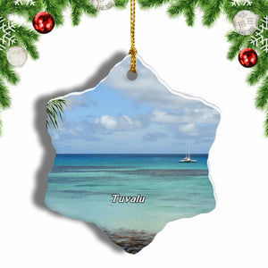 Tuvalu Christmas Ornament 3 Inches Snow