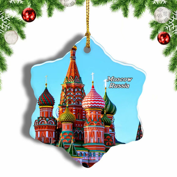 Russia St. Basil's Cathedral Moscow Christmas Ornament 3 Inches Snow