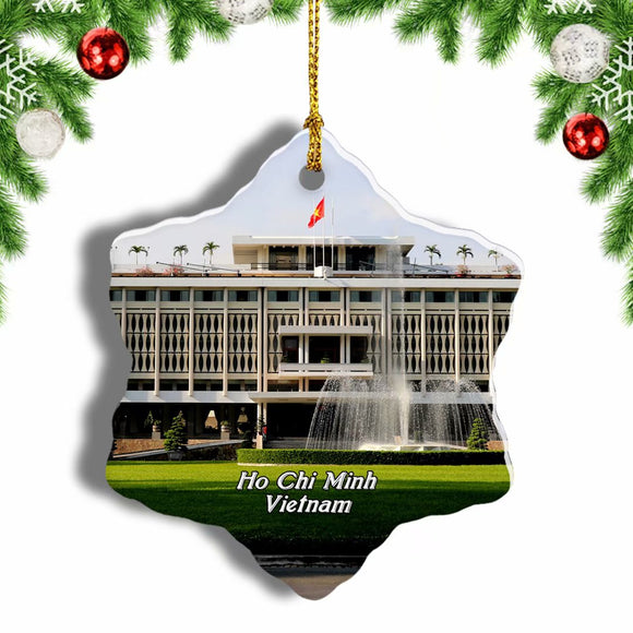 Vietnam Reunification Palace Ho Chi Minh Christmas Ornament 3 Inches Snow