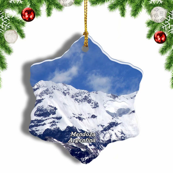 Argentina Aconcagua Provincial Park Mendoza Christmas Ornament 3 Inches Snow