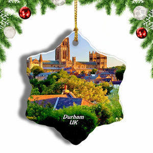 UK England Durham Cathedral Christmas Ornament 3 Inches Snow