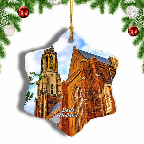 Holland New Cathedral Christmas Ornament 3 Inches Snow