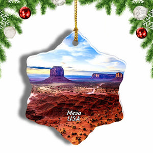 USA America Usery Mountain Regional Park Mesa Christmas Ornament 3 Inches Snow