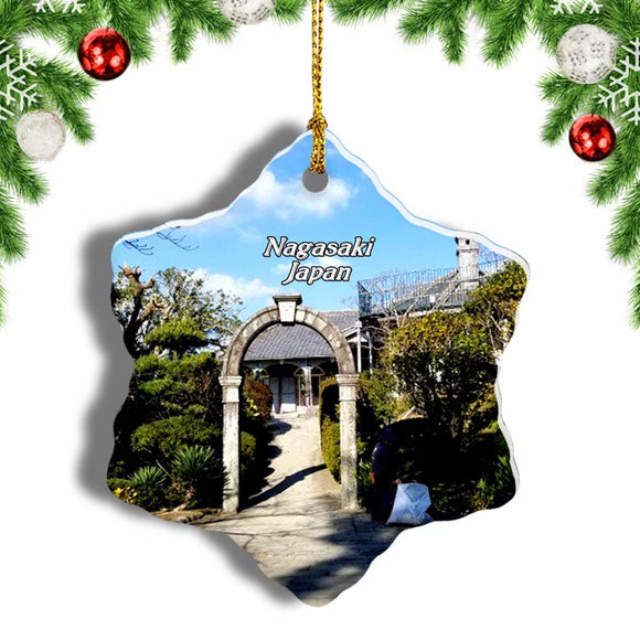 Japan Glover Garden Nagasaki Christmas Ornament 3 Inches Snow