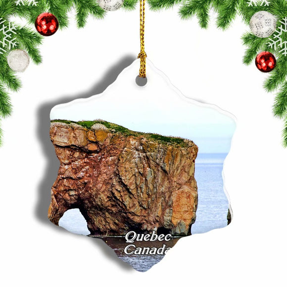 Canada Quebec Christmas Ornament 3 Inches Snow