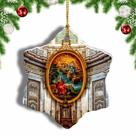 Sicily Cathedral Modica Italy Christmas Ornament 3 Inches Snow