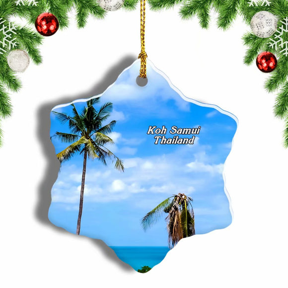 Thailand Ko Pha-ngan Koh Samui Christmas Ornament 3 Inches Snow