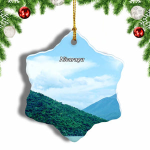 Lake Nicaragua Christmas Ornament 3 Inches Snow