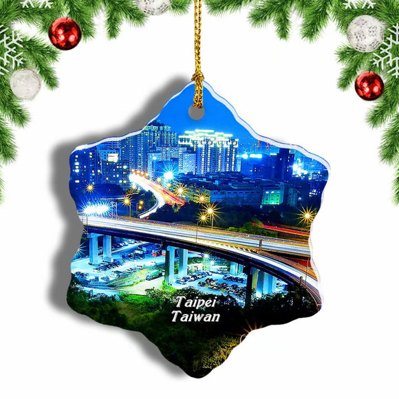 Taiwan Jiufen New Taipei Christmas Ornament 3 Inches Snow