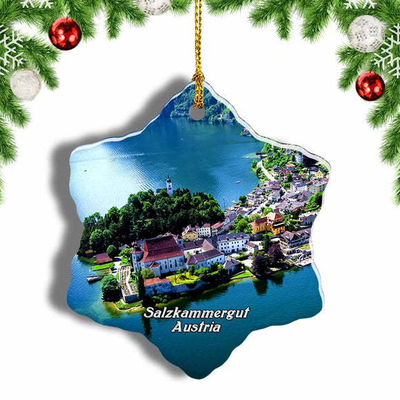 Austria Traunsee Salzkammergut Christmas Ornament 3 Inches Snow