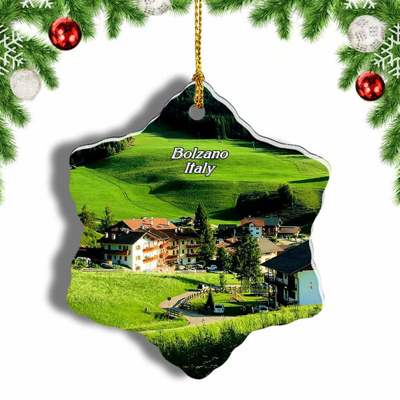 Italy Bolzano Christmas Ornament 3 Inches Snow