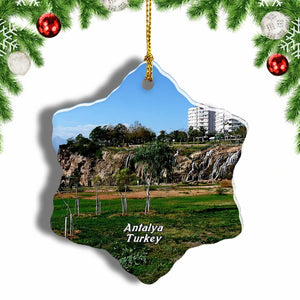 Turkey Duden Waterfalls Antalya Christmas Ornament 3 Inches Snow