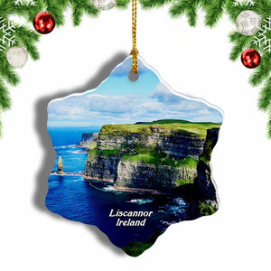 Ireland Cliffs Of Moher Munster Christmas Ornament 3 Inches Snow