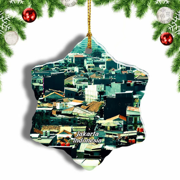 Indonesia Jakarta Old Town Christmas Ornament 3 Inches Snow