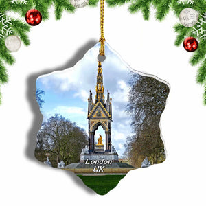 UK England Hyde Park London Christmas Ornament 3 Inches Snow