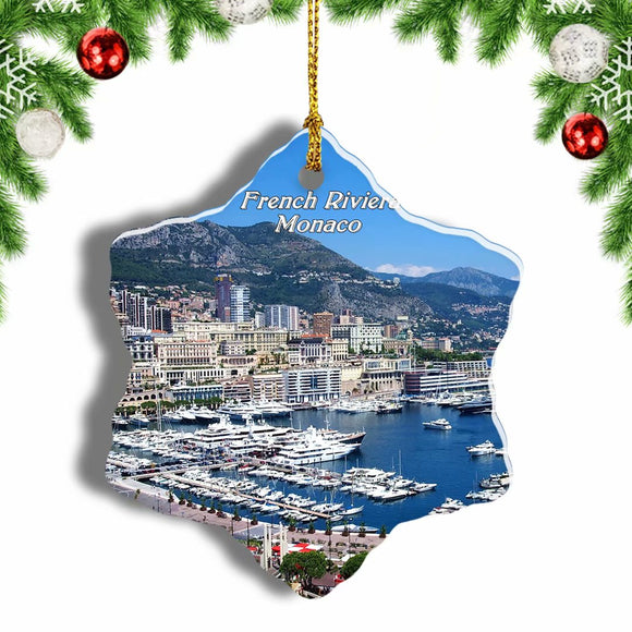 Monaco French Riviera Christmas Ornament 3 Inches Snow