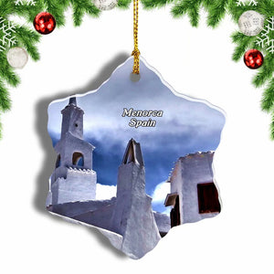 Spain Menorca Christmas Ornament 3 Inches Snow