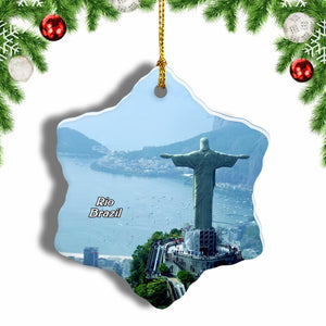 Brazil Jesus Christ's Statue Rio de Janeiro Christmas Ornament 3 Inches Snow