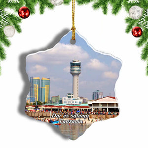 Dar es salaam Tanzania Christmas Ornament 3 Inches Snow