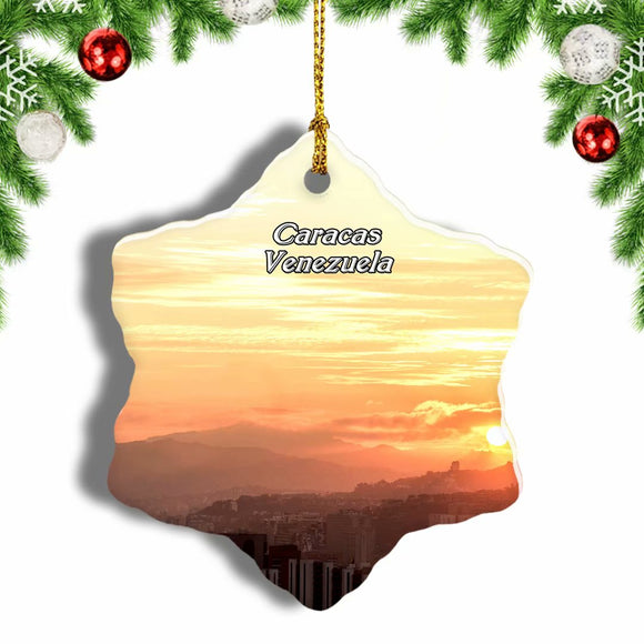 Venezuela Caracas Christmas Ornament 3 Inches Snow