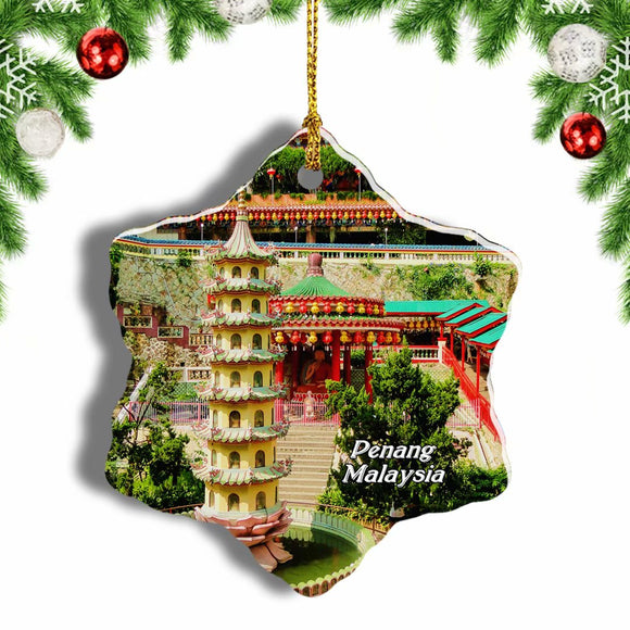 Malaysia Kek Lok Si Temple Penang Christmas Ornament 3 Inches Snow