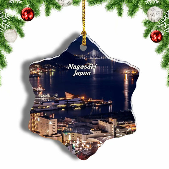 Japan Mount Inasayama Nagasaki Christmas Ornament 3 Inches Snow