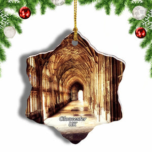 UK England Gloucester Cathedral Christmas Ornament 3 Inches Snow