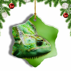 Lizard Yemen Christmas Ornament 3 Inches Snow