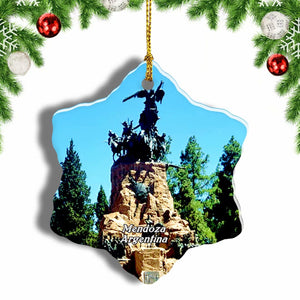 Argentina Parque General San Martin Mendoza Christmas Ornament 3 Inches Snow