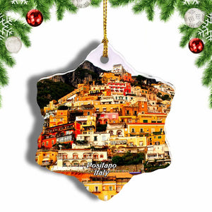 Positano Italy Christmas Ornament 3 Inches Snow