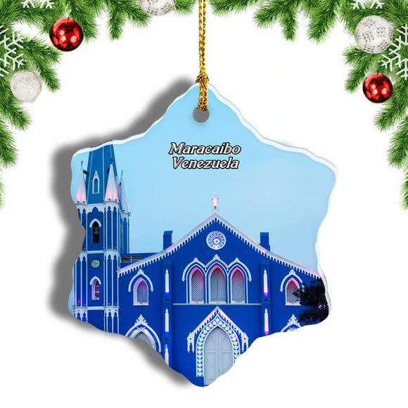 Venezuela Maracaibo Christmas Ornament 3 Inches Snow