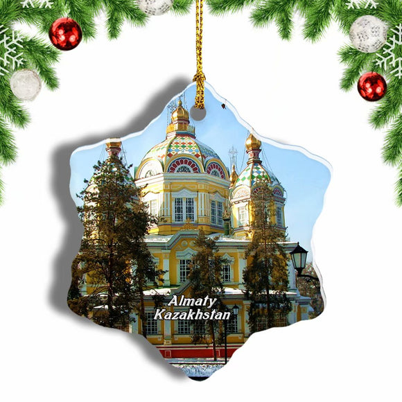 Ascension Cathedral Almaty Kazakhstan Christmas Ornament 3 Inches Snow