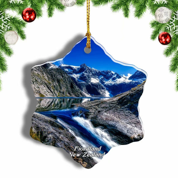 New Zealand Fiordland National Park Christmas Ornament 3 Inches Snow