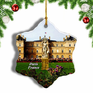 France Luxembourg Gardens Paris Christmas Ornament 3 Inches Snow