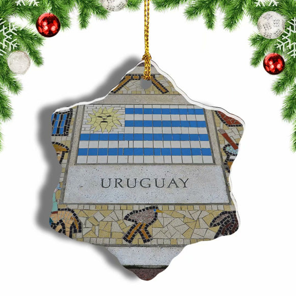 Uruguay Canelones Christmas Ornament 3 Inches Snow