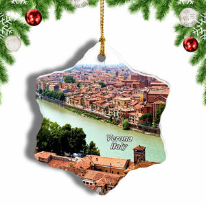 Italy Verona Christmas Ornament 3 Inches Snow