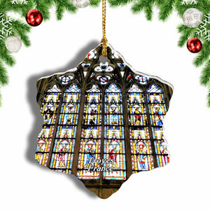 France Cathedral Troyes Christmas Ornament 3 Inches Snow