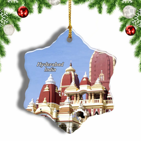 India Birla Mandir Hyderabad Christmas Ornament 3 Inches Snow