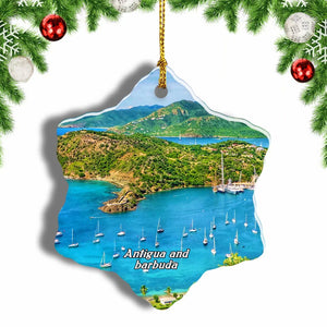 Antigua and barbuda Christmas Ornament 3 Inches Snow