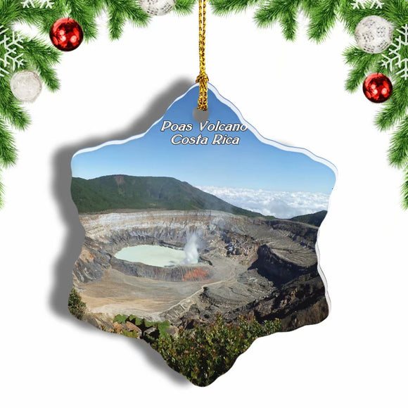 Costa Rica Poas Volcano Christmas Ornament 3 Inches Snow