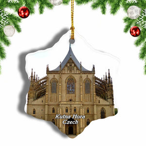 Czech St. Barbara Church Kutna Hora Christmas Ornament 3 Inches Snow