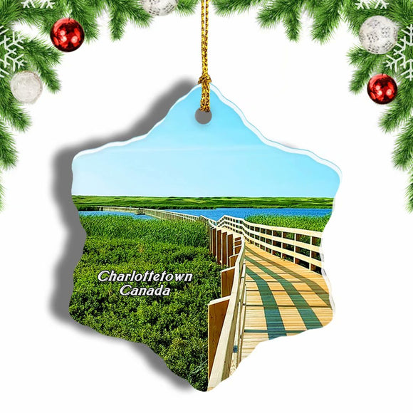 Canada Prince Edward Island National Park Charlottetown Christmas Ornament 3 Inches Snow