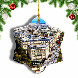 France Champs Elysees Paris Christmas Ornament 3 Inches Snow